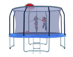 14ft Trampoline Round Safety Net+Spring Pad+Ladder Optional Basketball Set Kids