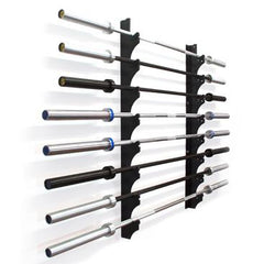 6 ROW BARBELL WALL MOUNT RACK STORAGE HOLDER STAND | GYM WEIGHTS OLYMPIC PLATES