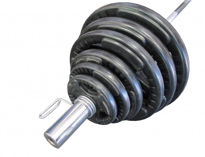 145KG OLYMPIC RUBBER COATED BARBELL WEIGHTS SET