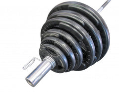 180KG OLYMPIC RUBBER COATED BARBELL WEIGHTS SET