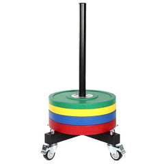 Vertical Olympic Bumper Plate Stacker with Wheels