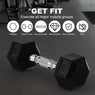 Pair of 20-45lb Rubber Coated Hex Dumbbell Set