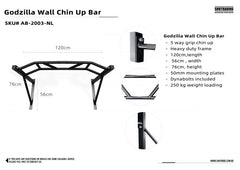 Wall Mounted Godzilla Chin-Up Bar (5 Way)