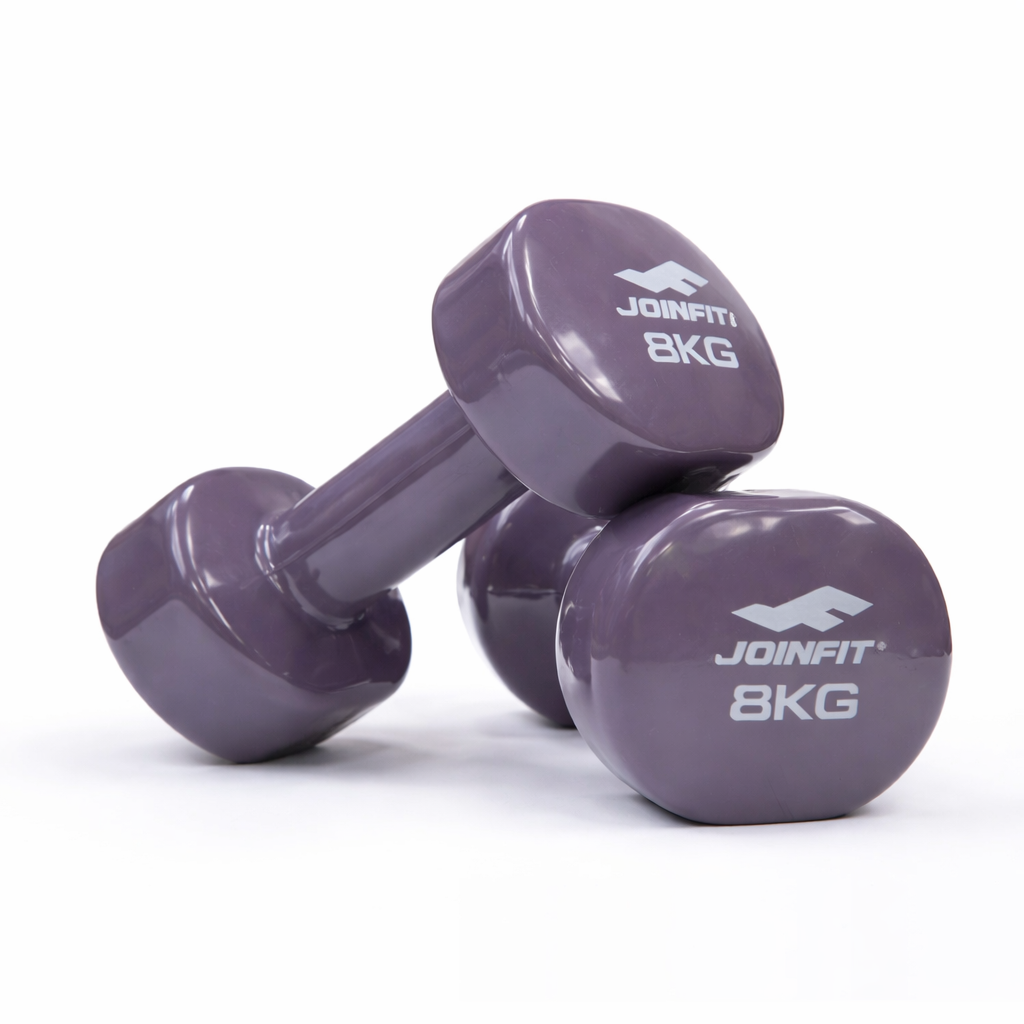 Pair of 8kg Vinyl Coated Dumbbell