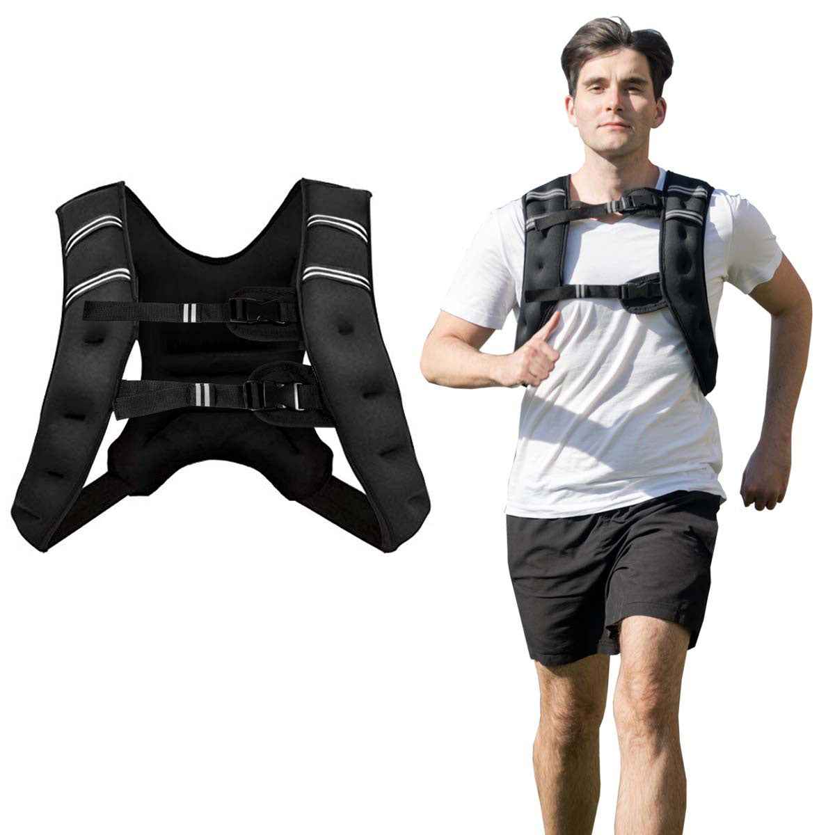 Weighted Vest With Mesh Pocket & Adjustable Buckle