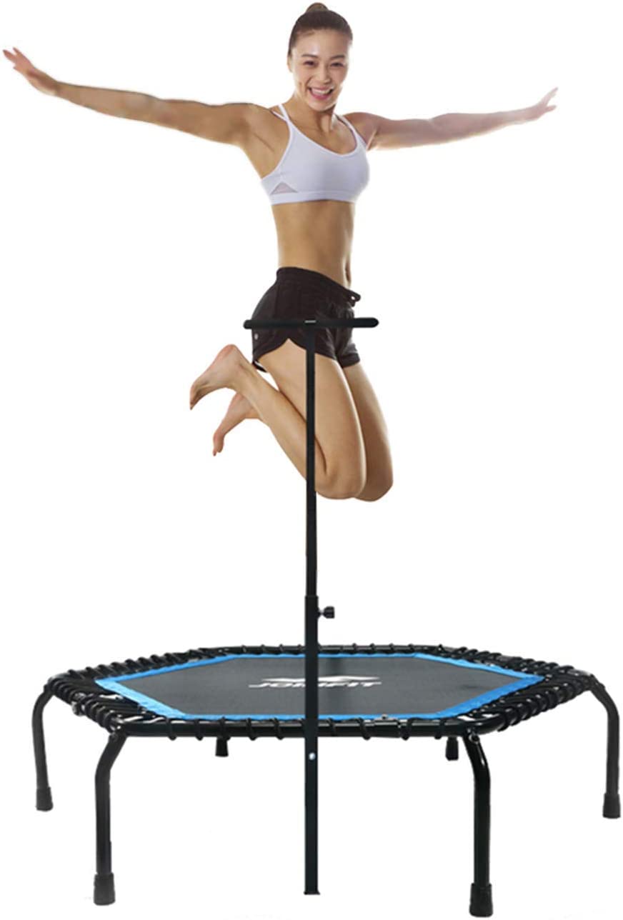 Foldable Mini Trampoline,Fitness Re-bounder with Adjustable Foam Handle
