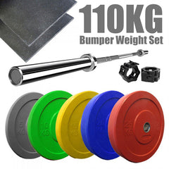 150kg Black Olympic Bumper Plate Weight Set