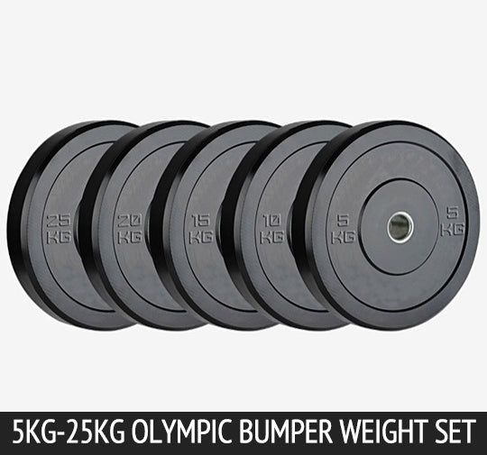 Black Olympic Bumper Plate Weight Set 