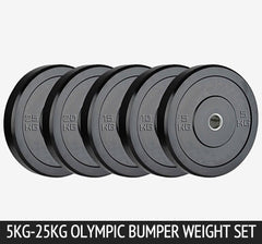 Black Olympic Bumper Plate Weight Set 